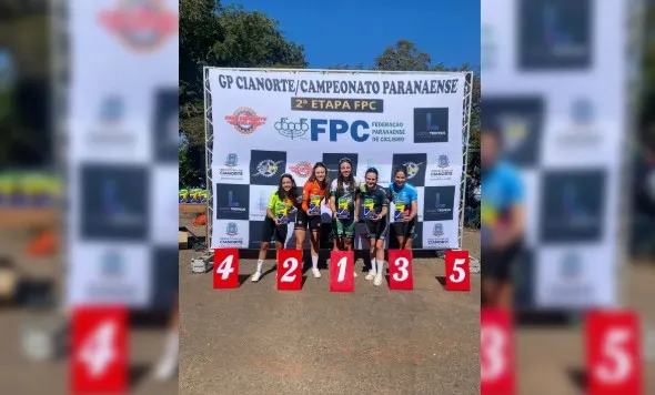 Equipe de Arapongas conquista série de pódios em competição estadual de ciclismo