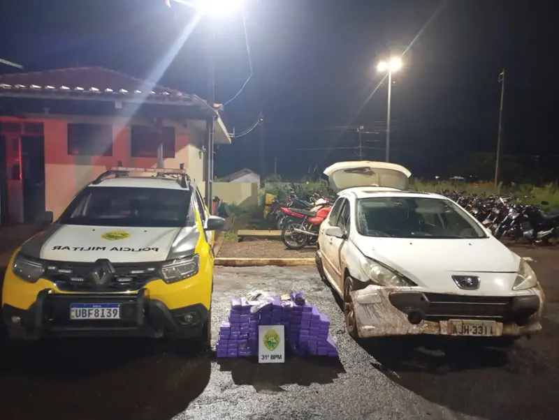 Perseguição termina com apreensão de 120 kg de drogas no Oeste do Paraná