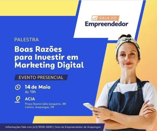 Arapongas promove palestra gratuita sobre marketing digital para empresários